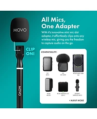 Movo NanoMic Dual Usb-c Wireless Microphone for iPhone 15/16 and Up with Wireless Mic Handle
