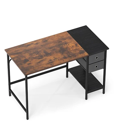 Slickblue 48 Inch Computer Desk with 2 Fabric Drawers Industrial Style