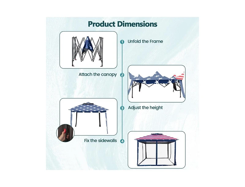 Boyel Living 11 x Feet 2-Tier Pop-Up Gazebo Tent Portable Canopy Shelter Carry Bag Mesh