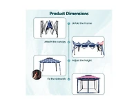Boyel Living 11 x Feet 2-Tier Pop-Up Gazebo Tent Portable Canopy Shelter Carry Bag Mesh