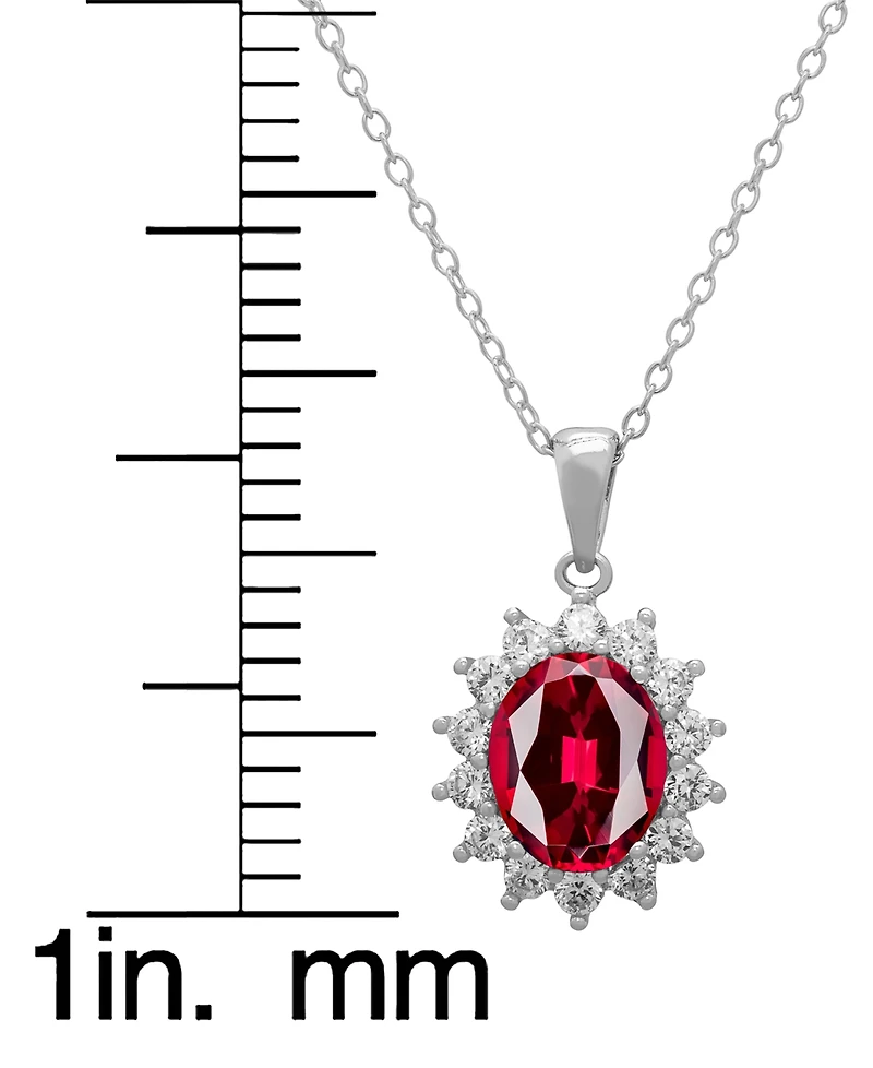 Macy's 2-Piece Lab Grown White Sapphire (6.32 ct. t.w.) Pendant Necklace and Earrings Set Sterling Silver (Also Available Ruby)