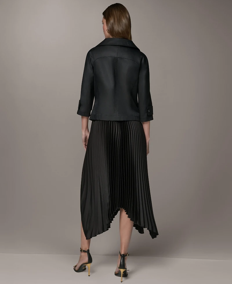 Donna Karan New York Petite Bar Hardware Notch Lapel Collar Jacket