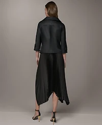 Donna Karan New York Petite Bar Hardware Notch Lapel Collar Jacket