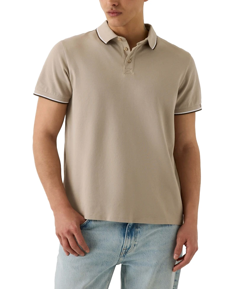 Guess Men's Pique Cuff Short-Sleeve Polo Shirt