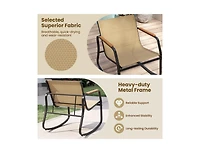 Boyel Living 3 Piece Rocking Bistro Chairs and Side Table Set with Storage Bag