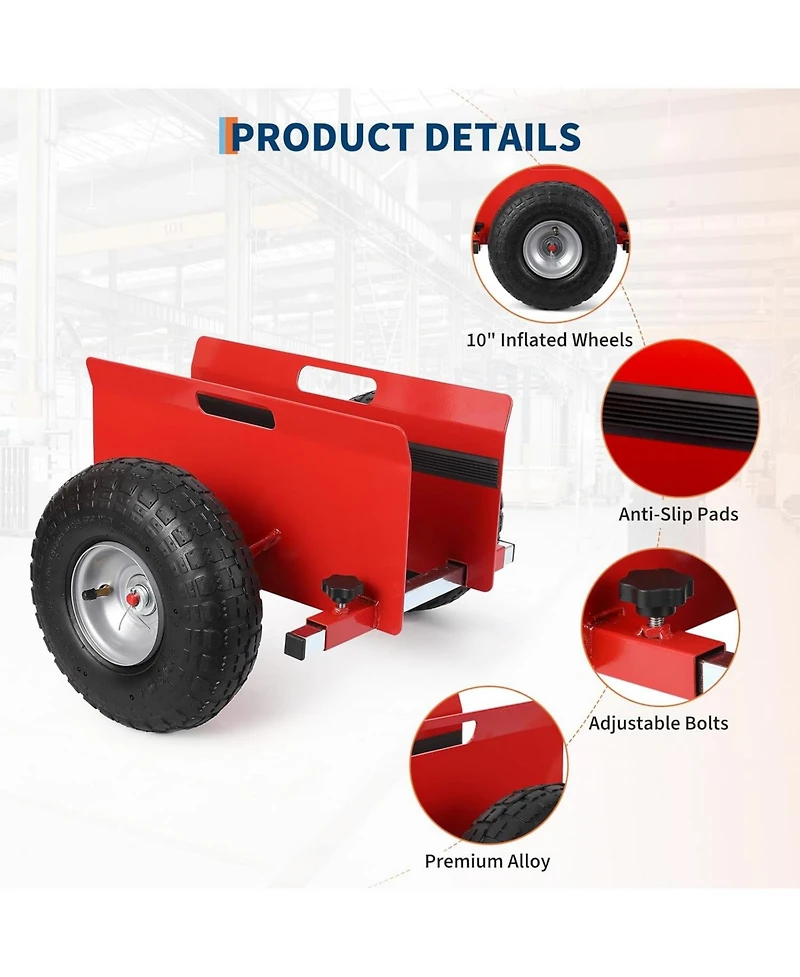 gaomon Panel Dolly 600 Lbs Capacity Slab Dolly with 10in Inflatable Rubber Tires and Adjustable Clamp for Drywall Sheets Doors and Heavy