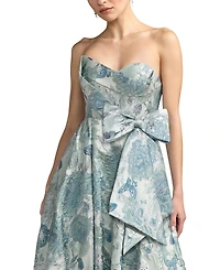 Mac Duggal Women's Floral Brocade Strapless Ballgown With Bow