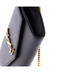 Pre-Owned Saint Laurent Uptown Chain Wallet Leather