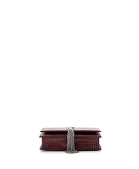 Pre-Owned Saint Laurent Classic Monogram Tassel Chain Wallet Embossed Leather
