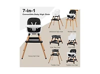 Kinder King Baby 7-in-1 Convertible High Chair with Removable Tray and 5-Point Harness
