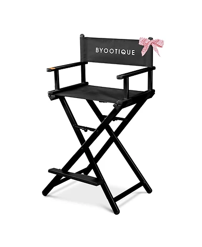 Byootique 28" Height Tall Director Chair Folding Artist Makeup Foot Rest Salon