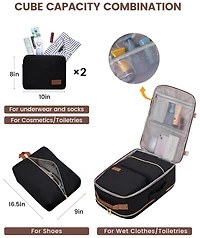 Lovevook 40L Travel Backpack for Women and Men, Airline Approved Carry On Luggage with 3 Packing Cubes, Tsa Overnight Bags