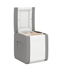 Gymax Deck Box Patio Container w/ Lockable Lid Weatherproof Plastic Storage Bin