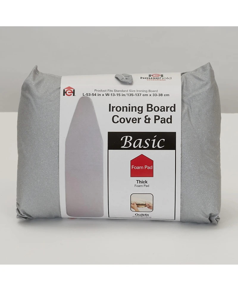 Household Essentials Replacement Ironing Board Cover and Pad for Standard Ironing Boards, Silicone Coated