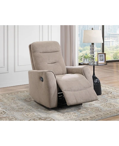 Clihome Durable Microsuede Velvet Manual Recliner with Rocker Function, Double Stitched Seam Accent Chair Side Handle Release