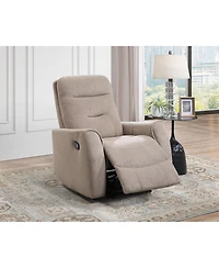 Clihome Durable Microsuede Velvet Manual Recliner with Rocker Function, Double Stitched Seam Accent Chair Side Handle Release