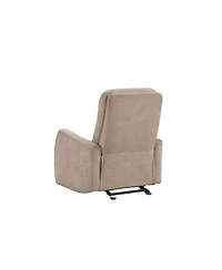 Clihome Durable Microsuede Velvet Manual Recliner with Rocker Function, Double Stitched Seam Accent Chair Side Handle Release
