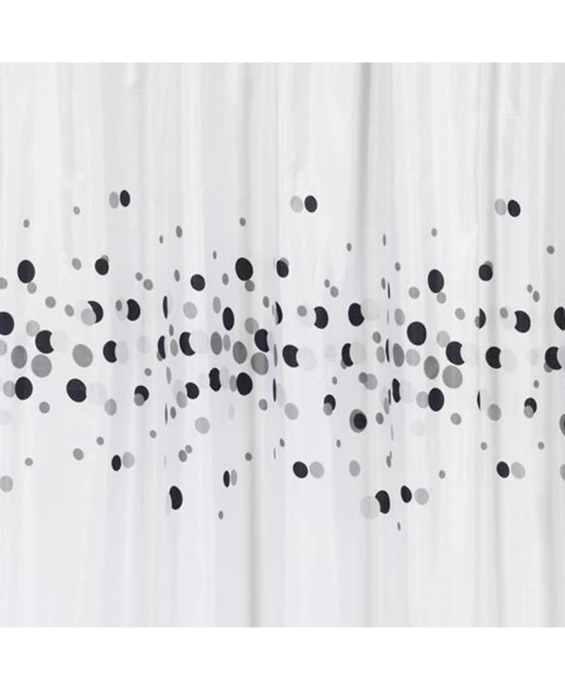 Carnation Home Fashions Fashions Dots Fabric Shower Curtain with Free Hooks