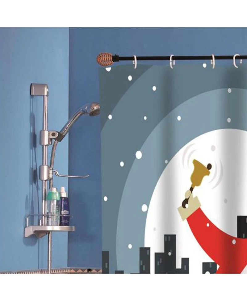 Carnation Home Fashions "Santa in the City" Fabric Shower Curtain