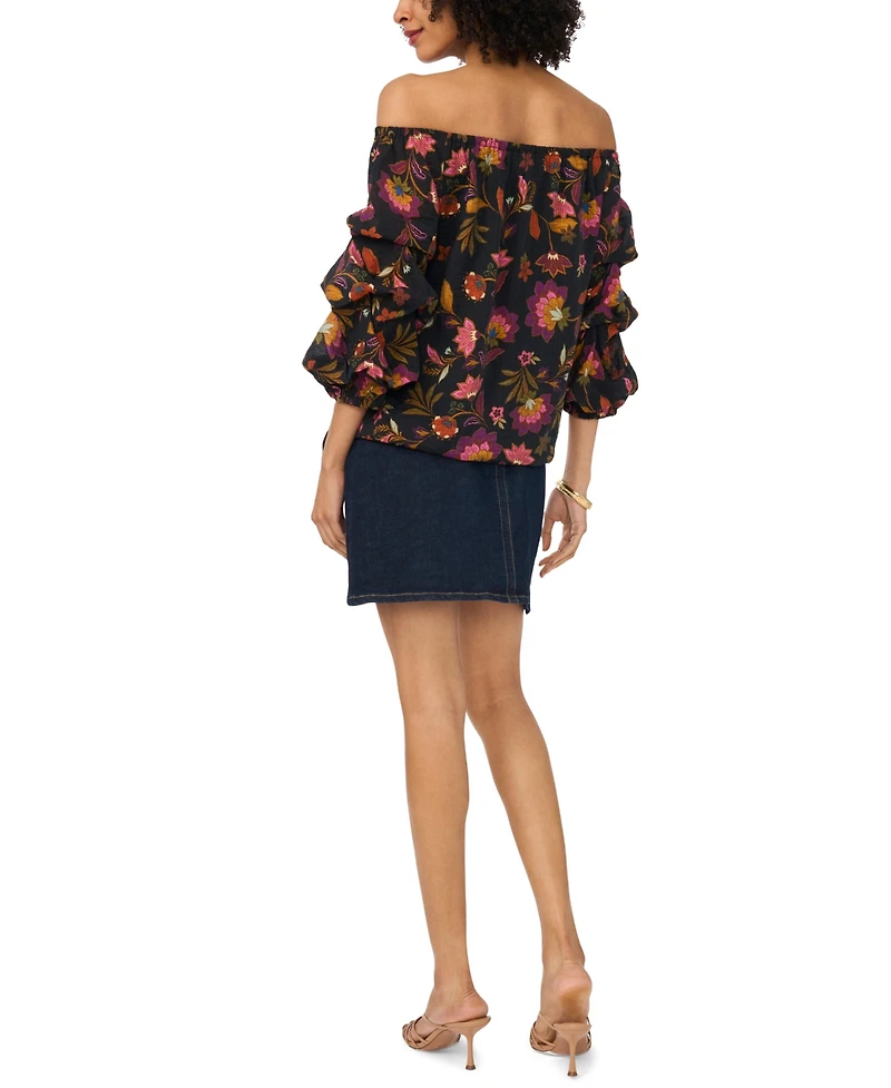 Vince Camuto Women's Off-The-Shoulder Bubble-Sleeve Top