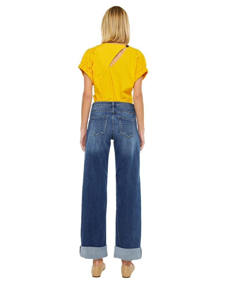 KanCan Essential Women's Ivanna High Rise Wide Jeans