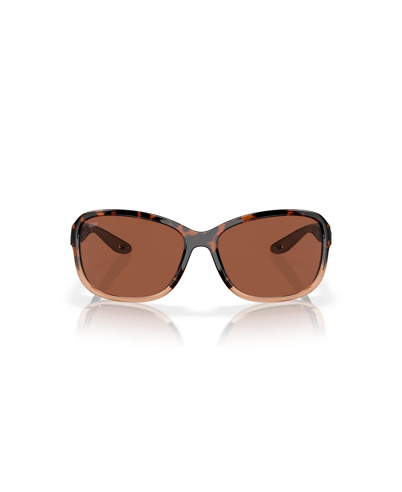 Costa Del Mar Women's Polarized Square Sunglasses, Seadrift 6S9114