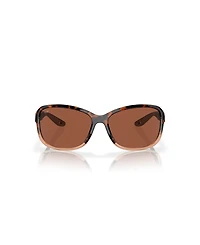 Costa Del Mar Women's Polarized Square Sunglasses, Seadrift 6S9114