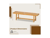 Slickblue Wooden Bench Seat for 3 People Sturdy Solid Wood Design