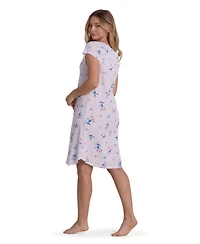 Miss Elaine Women's Short-Sleeve Printed Short Nightgown