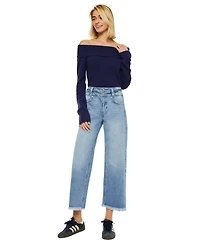 KanCan Women's Gretchen Ultra High Rise Wide Leg Jeans