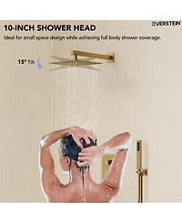 Everstrein Wall Mounted 10" Shower System Bathtub Set High Pressure Rain Shower Head