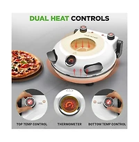 Countertop Pizza Maker - Electric Pizza Oven with Temperature Controls, Window and Thermometer