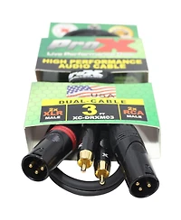 ProX Xc-DRXM03 3' Dual Rca-m to Dual XLR3-m Unbalanced High Performance Audio Cable