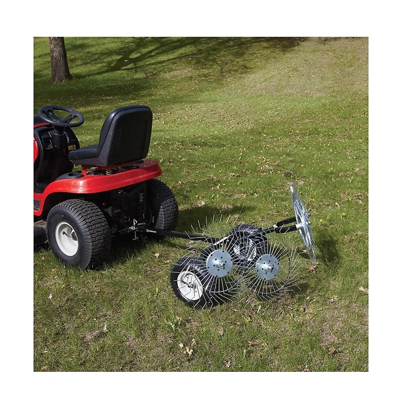Yard Tuff Acreage Rake, Steel Tow Behind Dethatcher for Lawn and Garden, 48 Inch