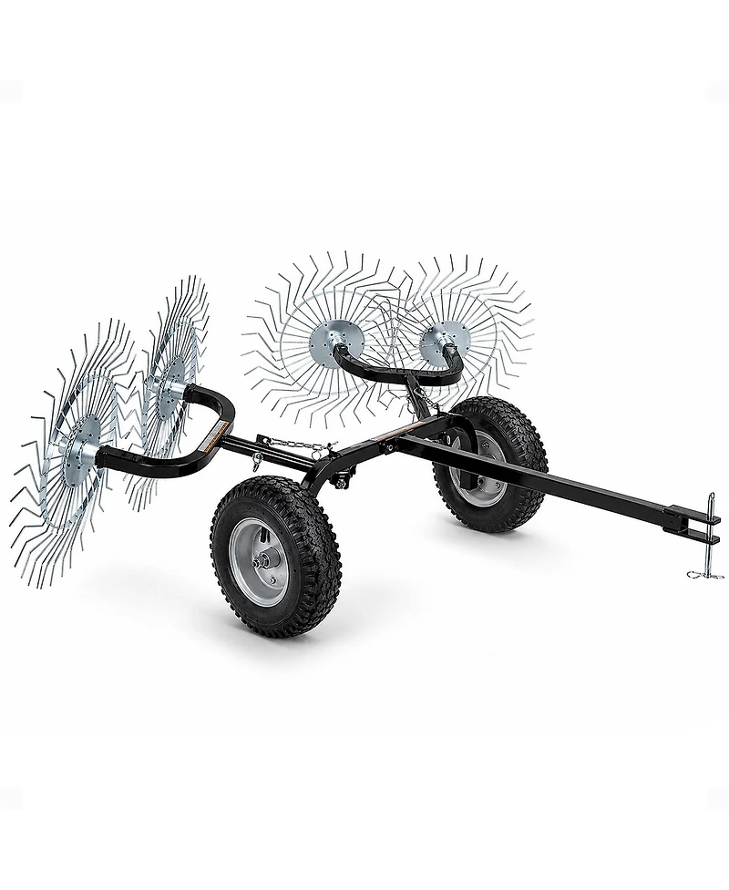 Yard Tuff Acreage Rake, Steel Tow Behind Dethatcher for Lawn and Garden, 48 Inch