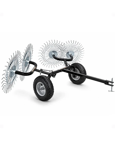 Yard Tuff Acreage Rake, Steel Tow Behind Dethatcher for Lawn and Garden, 48 Inch