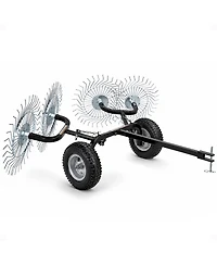 Yard Tuff Acreage Rake, Steel Tow Behind Dethatcher for Lawn and Garden, 48 Inch