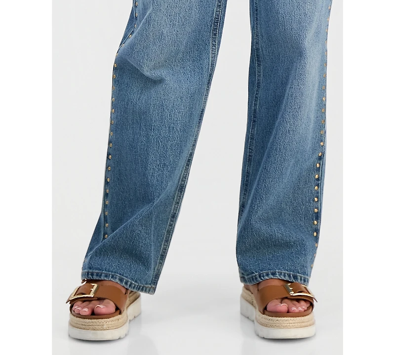 And Now This Petite Floral-Embroidered High-Rise Jeans, Macy's Exclusive