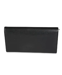 Pre-Owned Saint Laurent Black Grain De Poudre Leather Studded Classic Marquage Flap Wallet