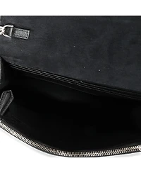 Pre-Owned Fendi Black Vitello Elite and Mink Studded Karlito Chain Wallet