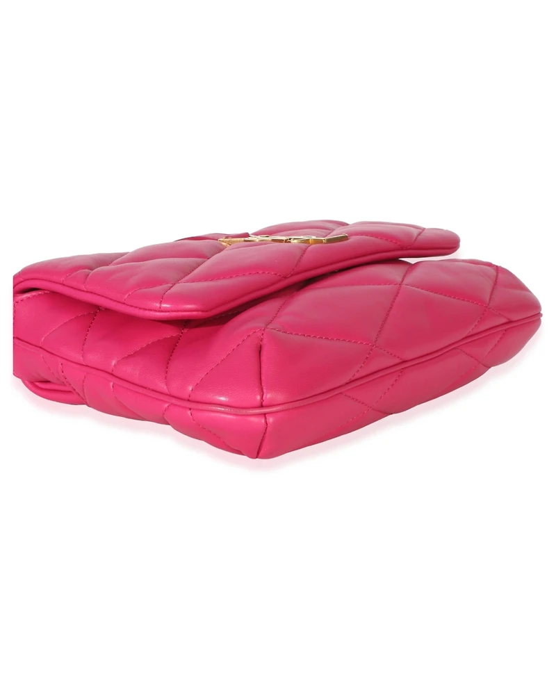 Pre-Owned Saint Laurent Pink Diamond Quilted Lambskin Le 5 a 7 Shoulder Flap Bag