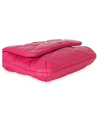 Pre-Owned Saint Laurent Pink Diamond Quilted Lambskin Le 5 a 7 Shoulder Flap Bag