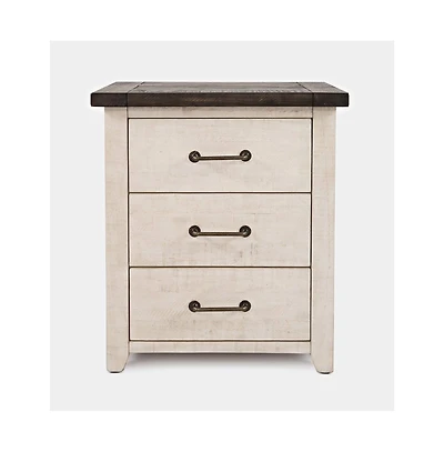 Jofran Madison County Rustic Solid Wood Farmhouse Usb Charging Nightstand