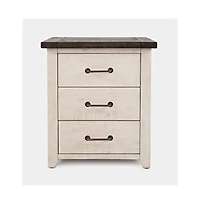 Jofran Madison County Rustic Solid Wood Farmhouse Usb Charging Nightstand