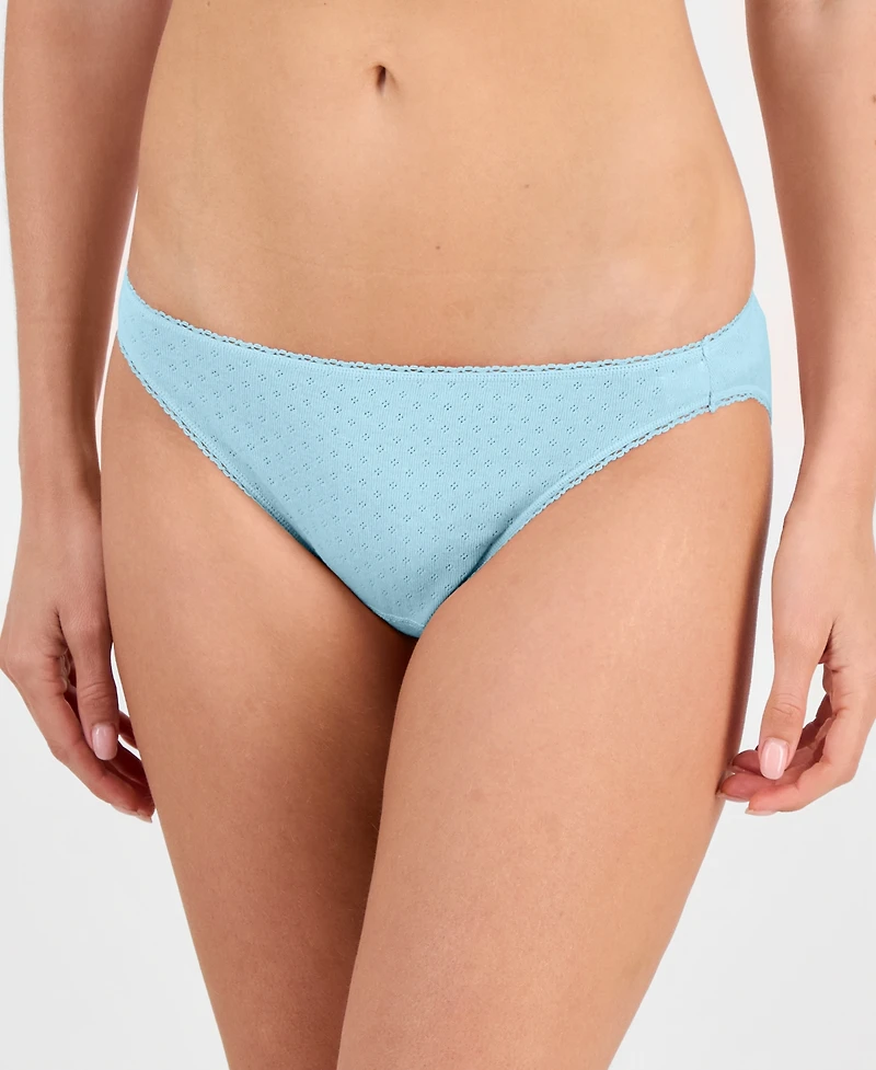 Charter Club Women's Cotton Pointelle Bikini Underwear, Created for Macy's