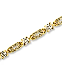 Macy's Cubic Zirconia Pave Rectangle Link Bracelet
