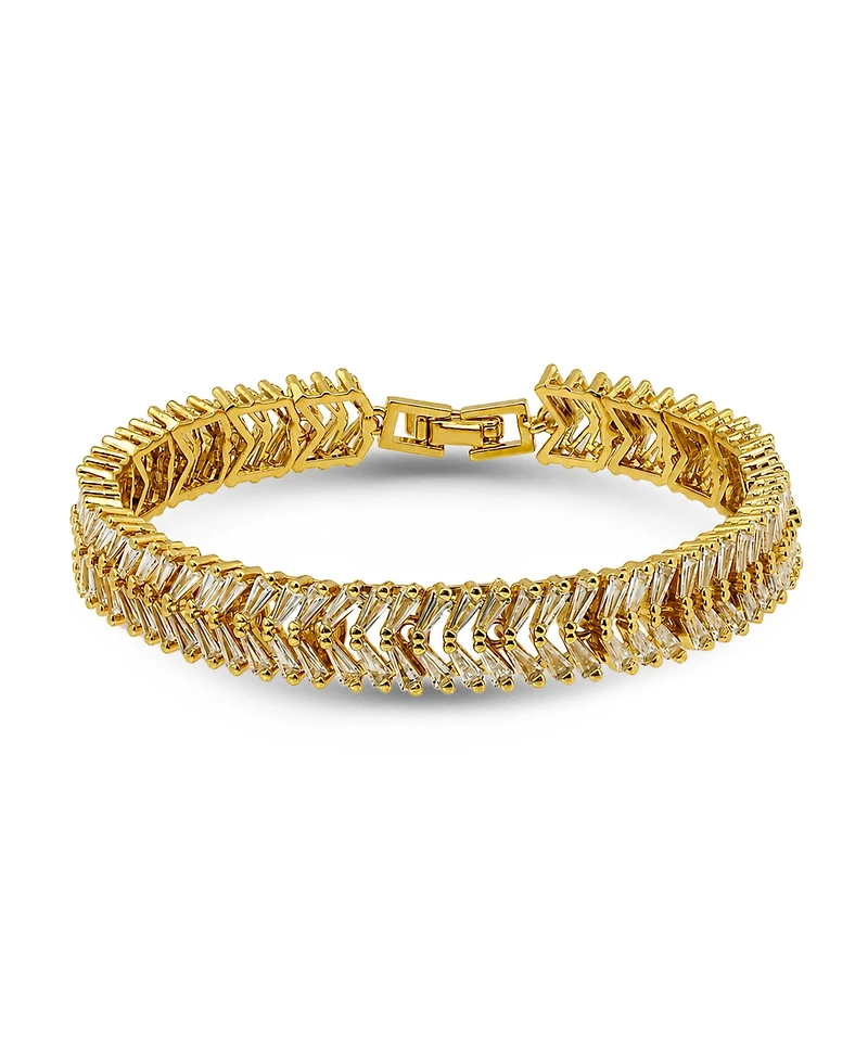 Macy's Trapezium Cubic Zirconia Chevron Pattern Tennis Bracelet