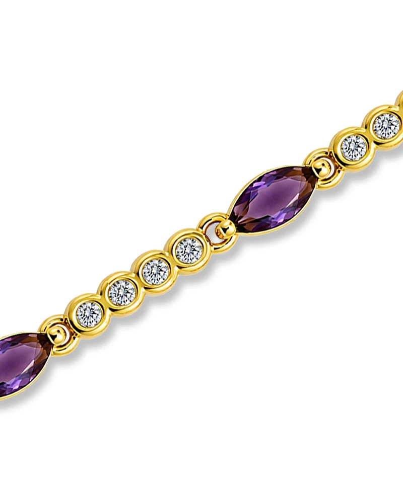 Macy's Marquise Purple Cubic Zirconia Stones Bracelet
