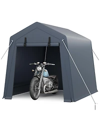 gaomon Portable Outdoor Storage Shed with Roll-Up Zipper Door, Mesh Vents and Pe Cover for Motorcycle, Firewood and Tools