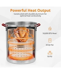 Xo 50000 Btu Propane Cooker Set, 30Qt Turkey Fryer and 10Qt Fish Fryer Combo for Camping